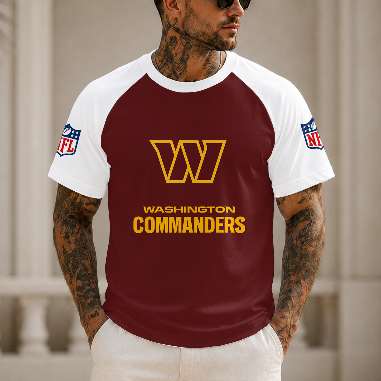 [SPECIAL OFFER] NEW CUSTOMIZED NFL12 WTC WASHINGTON COMMANDERS RAGLAN TEE