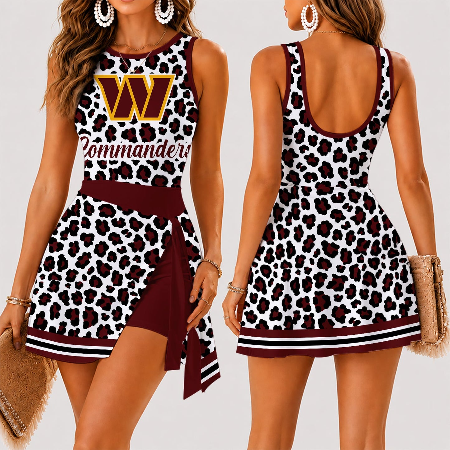 [SPECIAL OFFER] NEW CUSTOMIZED NFL12 WTC WASHINGTON COMMANDERS WOMEN'S SUMMER SKORT DRESS