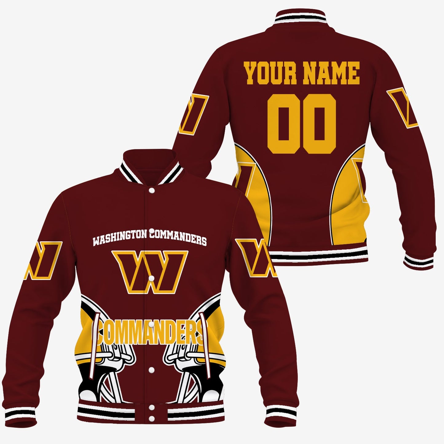 [SPECIAL OFFER] NEW CUSTOMIZED NFL12 WTC WASHINGTON COMMANDERS SATIN VARSITY & BASEBALL JACKET