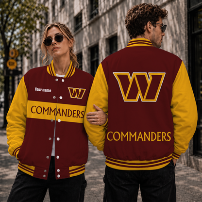 [SPECIAL OFFER] NEW CUSTOMIZED NFL12 WTC WASHINGTON COMMANDERS SATIN VARSITY & BASEBALL JACKET
