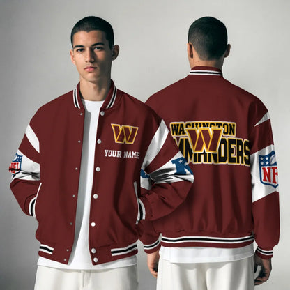 [SPECIAL OFFER] NEW CUSTOMIZED NFL12 WTC WASHINGTON COMMANDERS SATIN VARSITY & BASEBALL JACKET