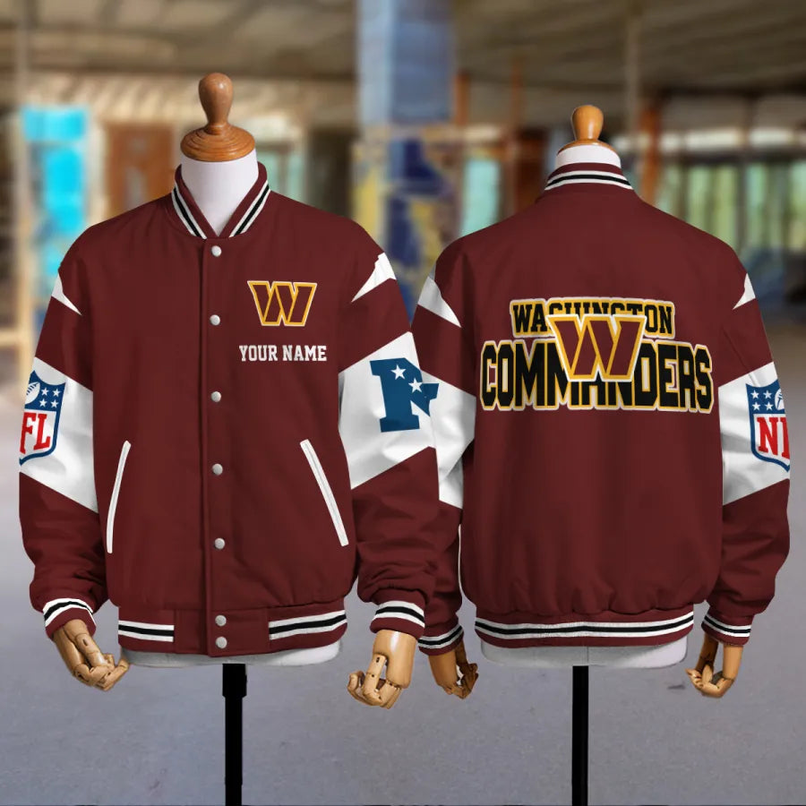 [SPECIAL OFFER] NEW CUSTOMIZED NFL12 WTC WASHINGTON COMMANDERS SATIN VARSITY & BASEBALL JACKET