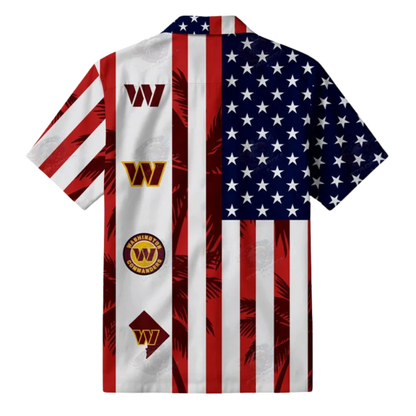 [SPECIAL OFFER] NEW CUSTOMIZED NFL12 WTC WASHINGTON COMMANDERS PATRIOTIC 250 USA HAWAIIAN SHIRT