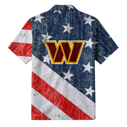 [SPECIAL OFFER] NEW CUSTOMIZED NFL12 WTC WASHINGTON COMMANDERS PATRIOTIC 250 USA HAWAIIAN SHIRT