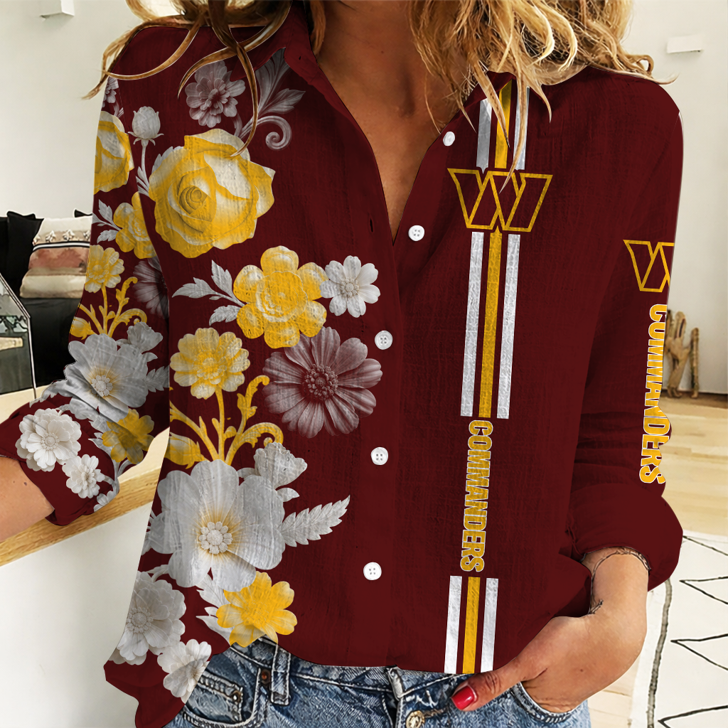 [SPECIAL OFFER] NEW CUSTOMIZED NFL12 WTC WASHINGTON COMMANDERS WOMEN CASUAL SHIRT