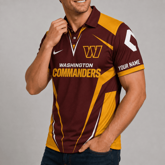[SPECIAL OFFER] NEW CUSTOMIZED NFL12 WTC WASHINGTON COMMANDERS POLO SHIRT