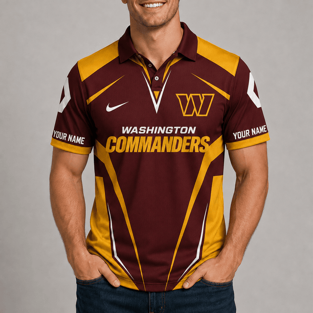 [SPECIAL OFFER] NEW CUSTOMIZED NFL12 WTC WASHINGTON COMMANDERS POLO SHIRT