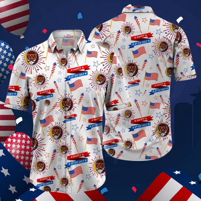 [SPECIAL OFFER] NEW CUSTOMIZED NFL12 WTC WASHINGTON COMMANDERS PATRIOTIC 250 USA HAWAIIAN SHIRT
