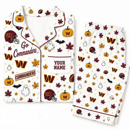 [SPECIAL OFFER] NEW CUSTOMIZED NFL12 WTC WASHINGTON COMMANDERS HALLOWEEN LONG PAJAMAS SET