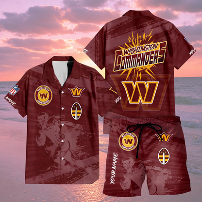[SPECIAL OFFER] NEW CUSTOMIZED NFL12 WTC WASHINGTON COMMANDERS UNISEX HAWAIIAN SHIRT & SHORTS SET