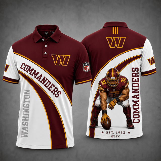[SPECIAL OFFER] NEW CUSTOMIZED NFL12 WTC WASHINGTON COMMANDERS POLO SHIRT