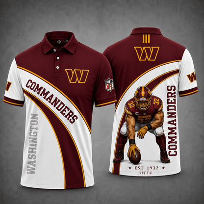 [SPECIAL OFFER] NEW CUSTOMIZED NFL12 WTC WASHINGTON COMMANDERS POLO SHIRT