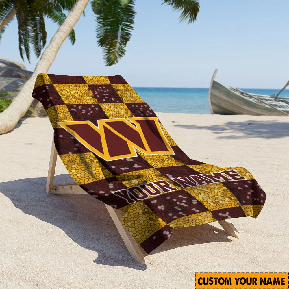 [SPECIAL OFFER] NEW CUSTOMIZED NFL12 WTC WASHINGTON COMMANDERS BEACH TOWEL