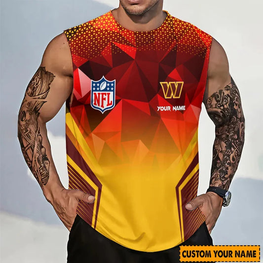 [SPECIAL OFFER] NEW CUSTOMIZED NFL12 WTC WASHINGTON COMMANDERS MEN'S GYM SHIRT