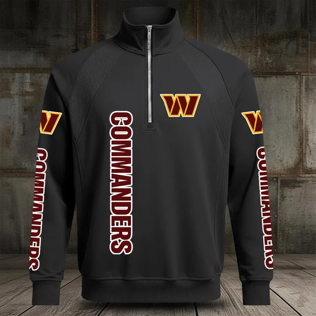 [SPECIAL OFFER] NEW CUSTOMIZED NFL12 WTC WASHINGTON COMMANDERS MEN'S MULTICOLOR QUARTER-ZIP PULLOVER