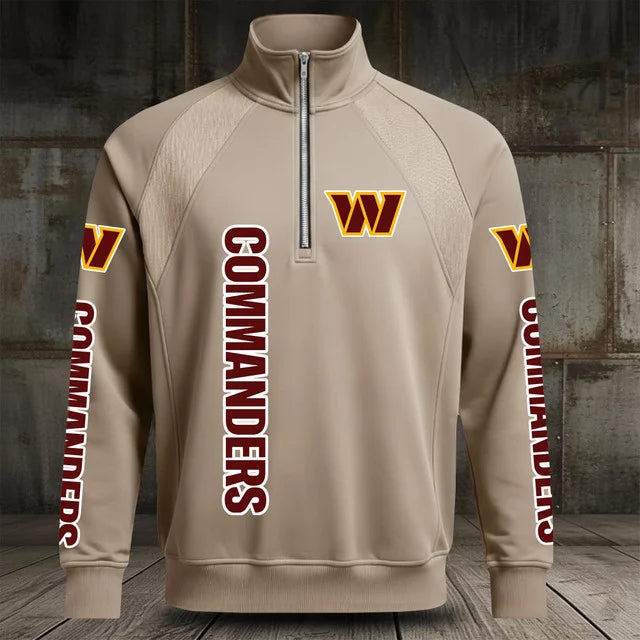[SPECIAL OFFER] NEW CUSTOMIZED NFL12 WTC WASHINGTON COMMANDERS MEN'S MULTICOLOR QUARTER-ZIP PULLOVER