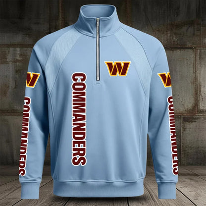 [SPECIAL OFFER] NEW CUSTOMIZED NFL12 WTC WASHINGTON COMMANDERS MEN'S MULTICOLOR QUARTER-ZIP PULLOVER