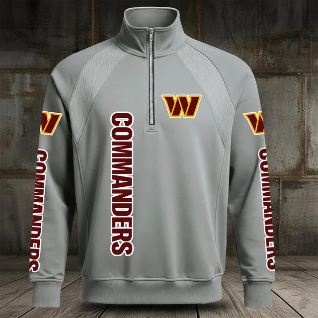 [SPECIAL OFFER] NEW CUSTOMIZED NFL12 WTC WASHINGTON COMMANDERS MEN'S MULTICOLOR QUARTER-ZIP PULLOVER