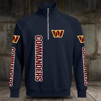 [SPECIAL OFFER] NEW CUSTOMIZED NFL12 WTC WASHINGTON COMMANDERS MEN'S MULTICOLOR QUARTER-ZIP PULLOVER