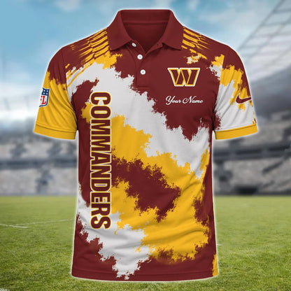 [SPECIAL OFFER] NEW CUSTOMIZED NFL12 WTC WASHINGTON COMMANDERS MULTICOLOR POLO SHIRT