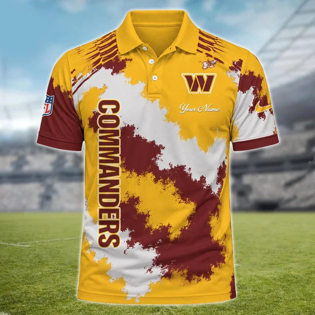 [SPECIAL OFFER] NEW CUSTOMIZED NFL12 WTC WASHINGTON COMMANDERS MULTICOLOR POLO SHIRT