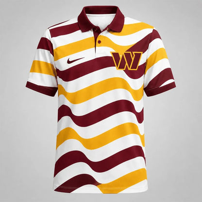 [SPECIAL OFFER] NEW CUSTOMIZED NFL12 WTC WASHINGTON COMMANDERS STRIPED POLO SHIRT