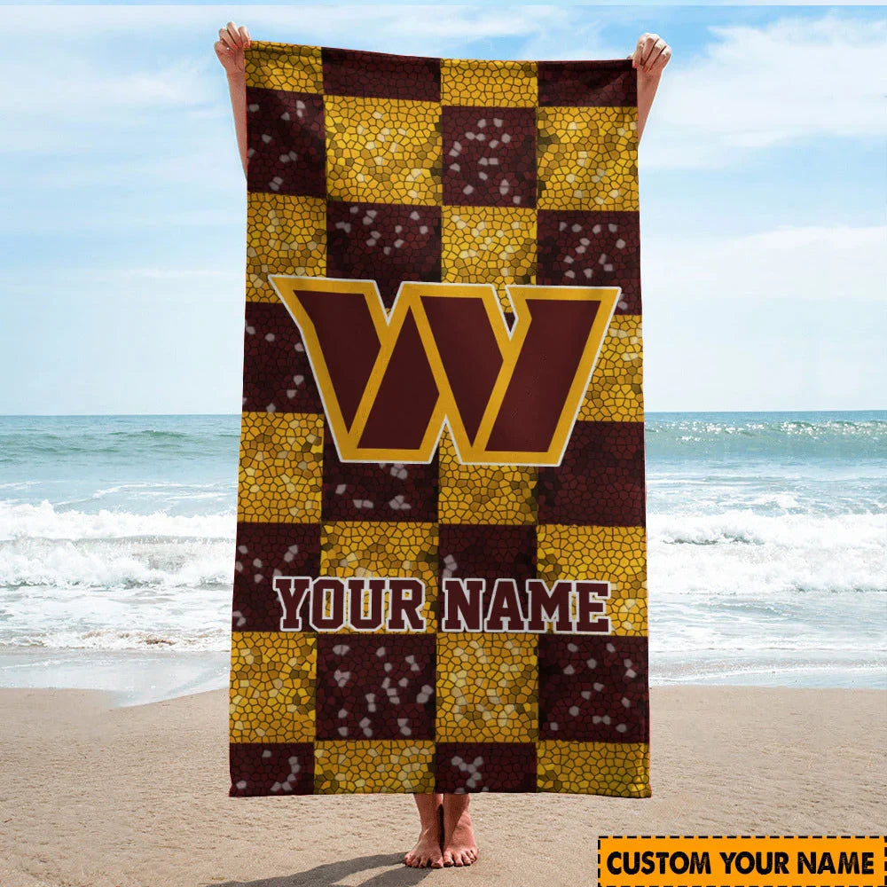 [SPECIAL OFFER] NEW CUSTOMIZED NFL12 WTC WASHINGTON COMMANDERS BEACH TOWEL