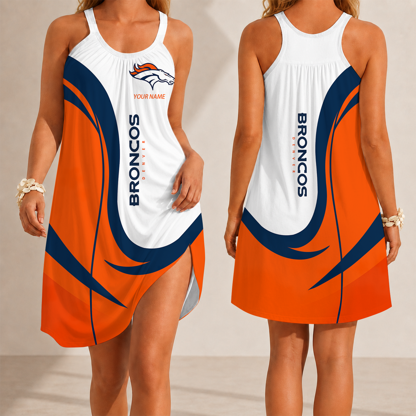 [SPECIAL OFFER] NEW CUSTOMIZED NFL13 DVB DENVER BRONCOS CAMISOLE DRESS
