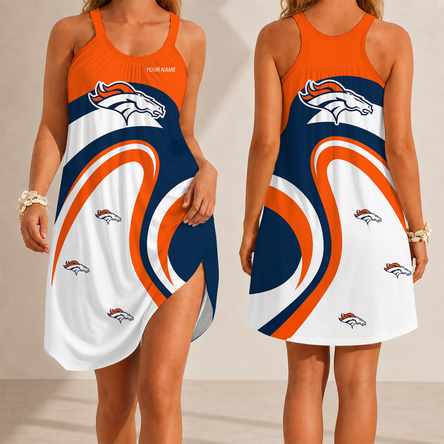 [SPECIAL OFFER] NEW CUSTOMIZED NFL13 DVB DENVER BRONCOS CAMISOLE DRESS