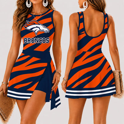 [SPECIAL OFFER] NEW CUSTOMIZED NFL13 DVB DENVER BRONCOS WOMEN'S SUMMER SKORT DRESS