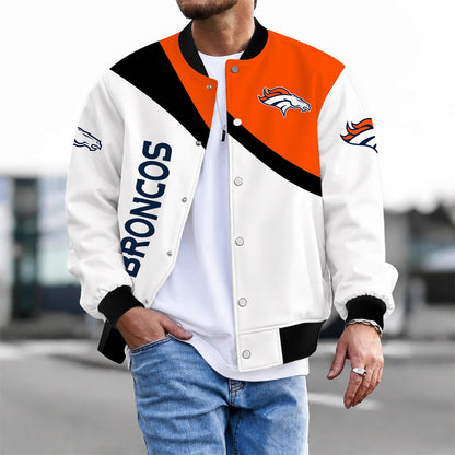 [SPECIAL OFFER] NEW CUSTOMIZED NFL13 DVB DENVER BRONCOS SATIN VARSITY & BASEBALL JACKET