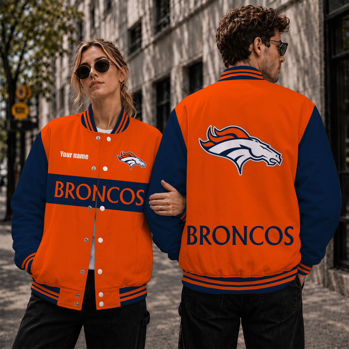 [SPECIAL OFFER] NEW CUSTOMIZED NFL13 DVB DENVER BRONCOS SATIN VARSITY & BASEBALL JACKET