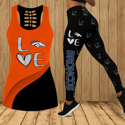 [SPECIAL OFFER] NEW CUSTOMIZED NFL13 DVB DENVER BRONCOS HOLLOW TANK TOP & LEGGINGS SET
