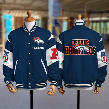 [SPECIAL OFFER] NEW CUSTOMIZED NFL13 DVB DENVER BRONCOS SATIN VARSITY & BASEBALL JACKET