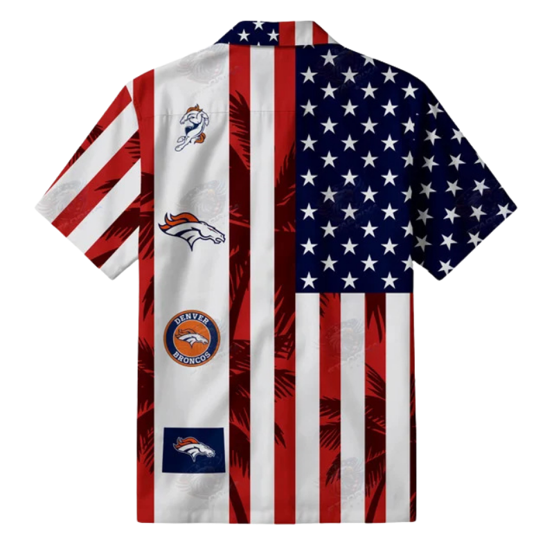 [SPECIAL OFFER] NEW CUSTOMIZED NFL13 DVB DENVER BRONCOS PATRIOTIC 250 USA HAWAIIAN SHIRT