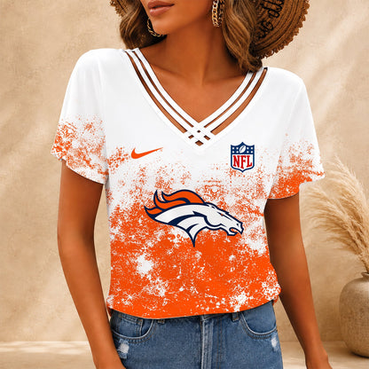 [SPECIAL OFFER] NEW CUSTOMIZED NFL13 DVB DENVER BRONCOS V-NECK SHIRT