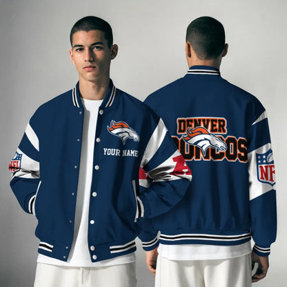 [SPECIAL OFFER] NEW CUSTOMIZED NFL13 DVB DENVER BRONCOS SATIN VARSITY & BASEBALL JACKET