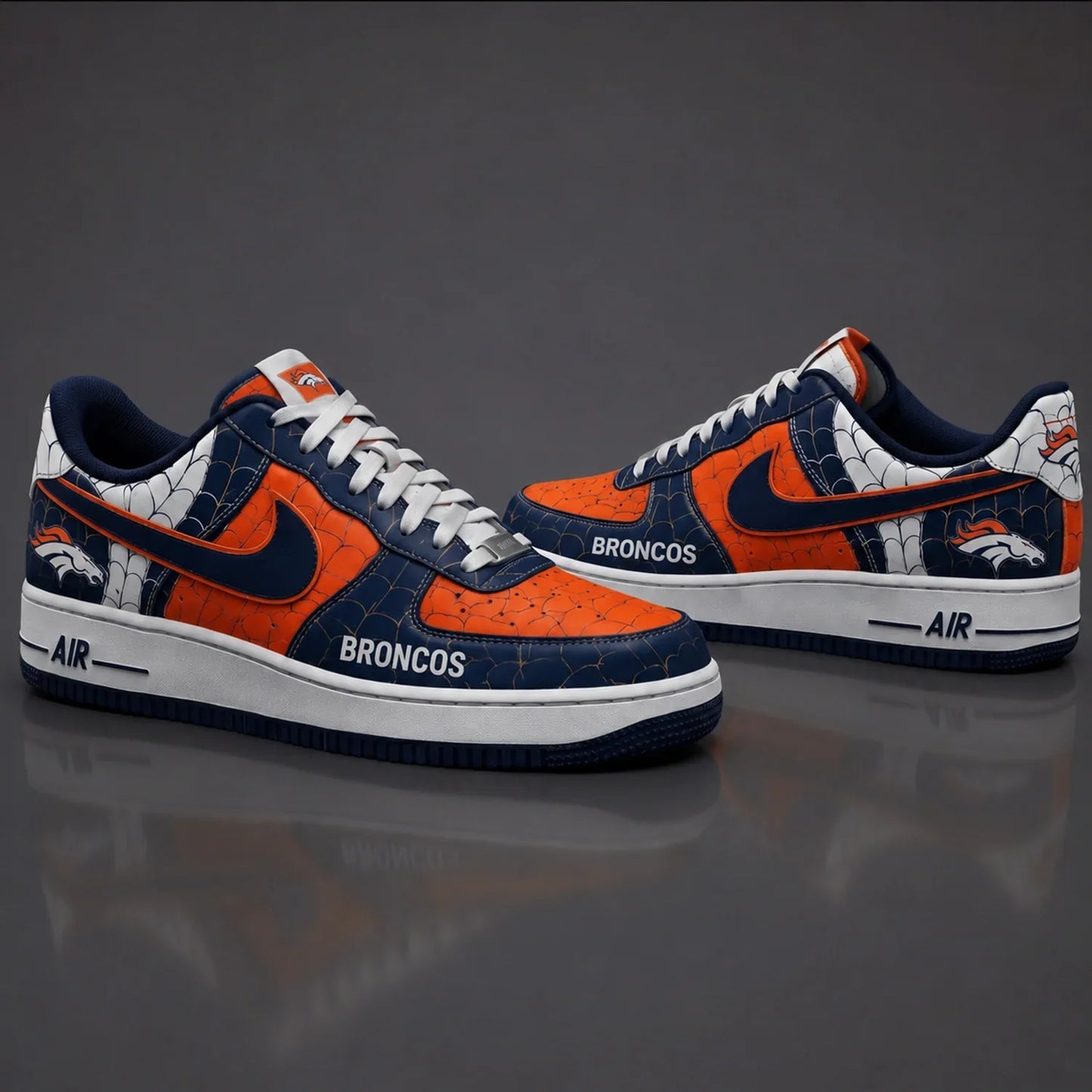 [SPECIAL OFFER] NEW CUSTOMIZED NFL13 DVB DENVER BRONCOS x SPIDER AF1 SHOES