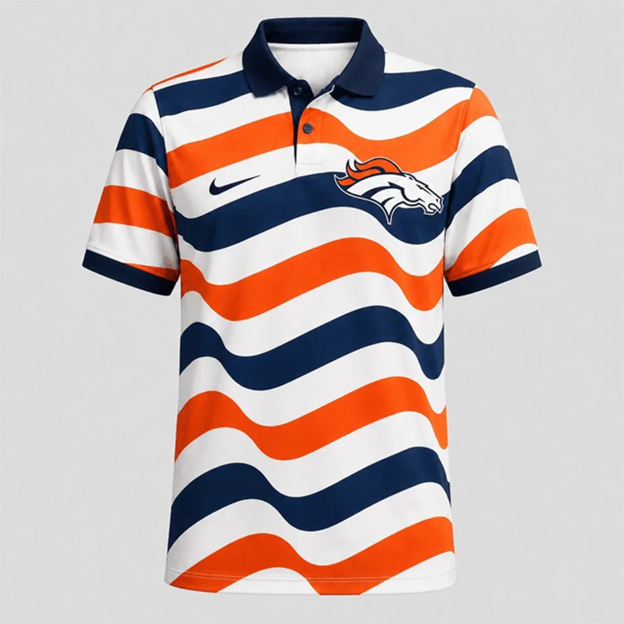 [SPECIAL OFFER] NEW CUSTOMIZED NFL13 DVB DENVER BRONCOS STRIPED POLO SHIRT