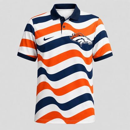 [SPECIAL OFFER] NEW CUSTOMIZED NFL13 DVB DENVER BRONCOS STRIPED POLO SHIRT