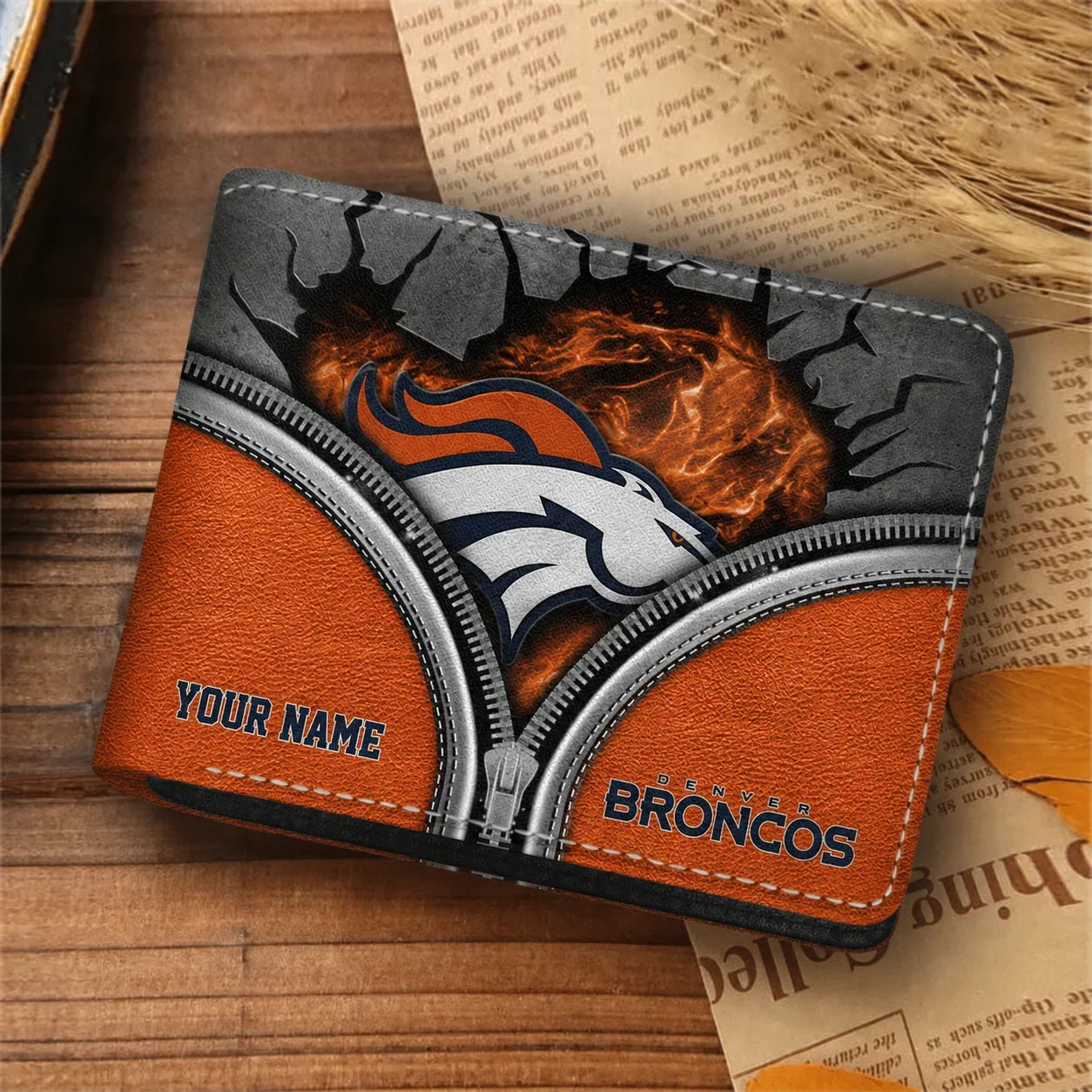 [SPECIAL OFFER] NEW CUSTOMIZED NFL13 DVB DENVER BRONCOS LEATHER WALLET