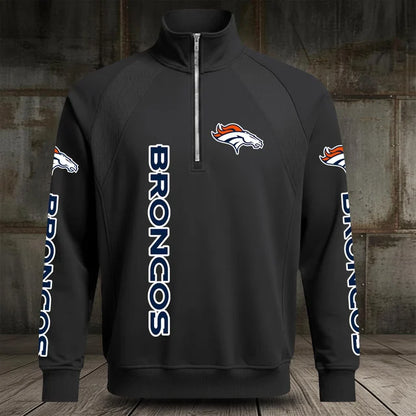 [SPECIAL OFFER] NEW CUSTOMIZED NFL13 DVB DENVER BRONCOS MEN'S MULTICOLOR QUARTER-ZIP PULLOVER