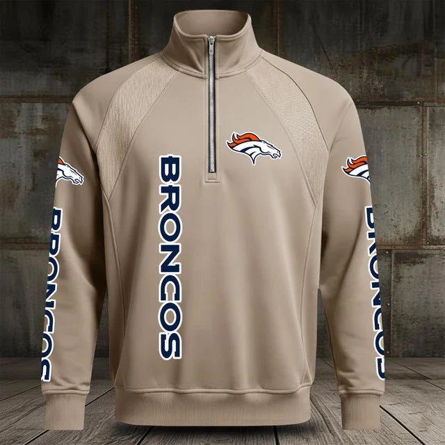 [SPECIAL OFFER] NEW CUSTOMIZED NFL13 DVB DENVER BRONCOS MEN'S MULTICOLOR QUARTER-ZIP PULLOVER