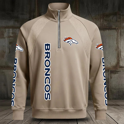 [SPECIAL OFFER] NEW CUSTOMIZED NFL13 DVB DENVER BRONCOS MEN'S MULTICOLOR QUARTER-ZIP PULLOVER