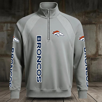 [SPECIAL OFFER] NEW CUSTOMIZED NFL13 DVB DENVER BRONCOS MEN'S MULTICOLOR QUARTER-ZIP PULLOVER