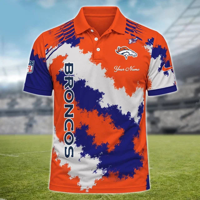 [SPECIAL OFFER] NEW CUSTOMIZED NFL13 DVB DENVER BRONCOS MULTICOLOR POLO SHIRT