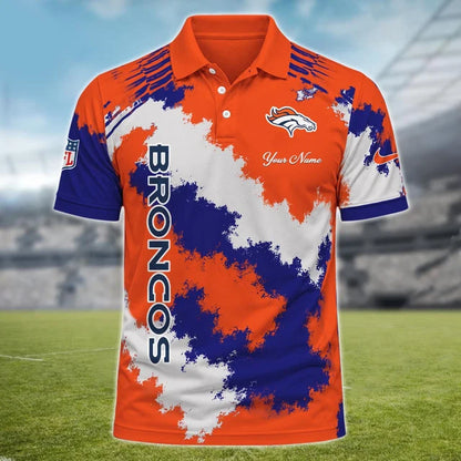 [SPECIAL OFFER] NEW CUSTOMIZED NFL13 DVB DENVER BRONCOS MULTICOLOR POLO SHIRT