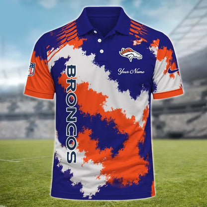 [SPECIAL OFFER] NEW CUSTOMIZED NFL13 DVB DENVER BRONCOS MULTICOLOR POLO SHIRT