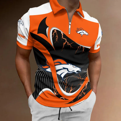 [SPECIAL OFFER] NEW CUSTOMIZED NFL13 DVB DENVER BRONCOS ZIP POLO SHIRT