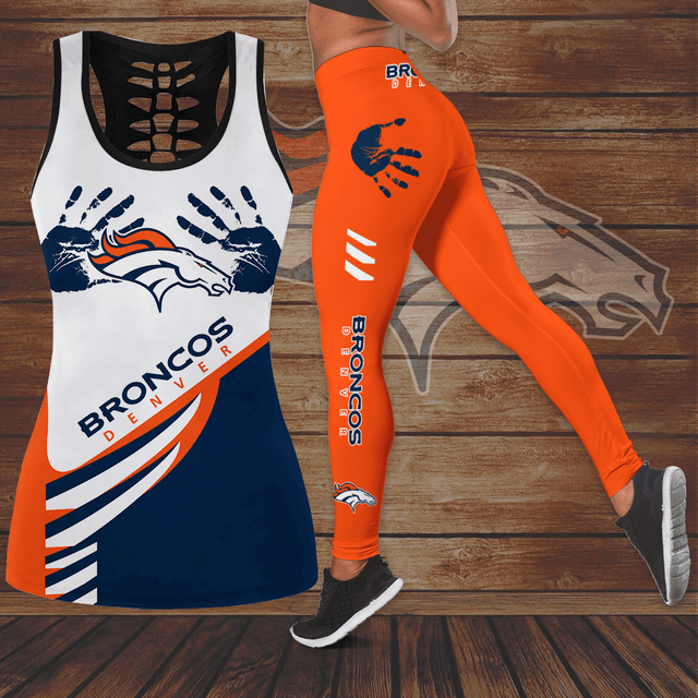 [SPECIAL OFFER] NEW CUSTOMIZED NFL13 DVB DENVER BRONCOS HOLLOW TANK TOP & LEGGINGS SET